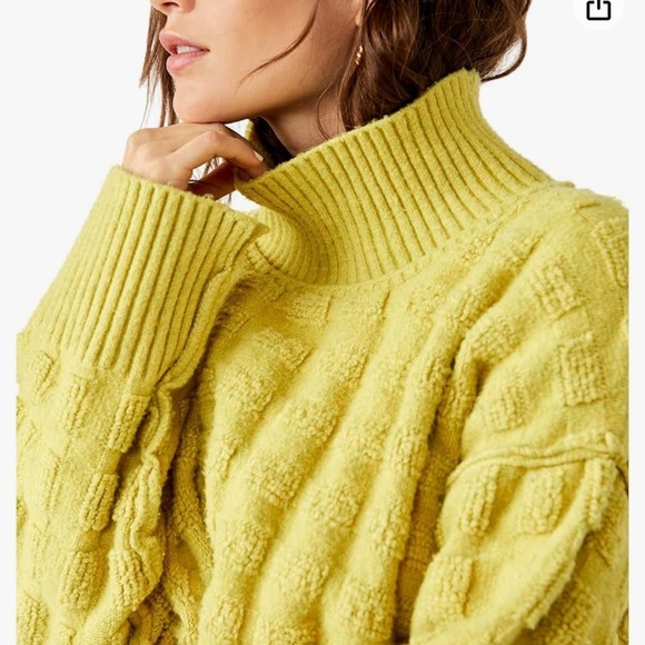 Free People Yellow Knitted Women Sweater - Picture 8 of 8